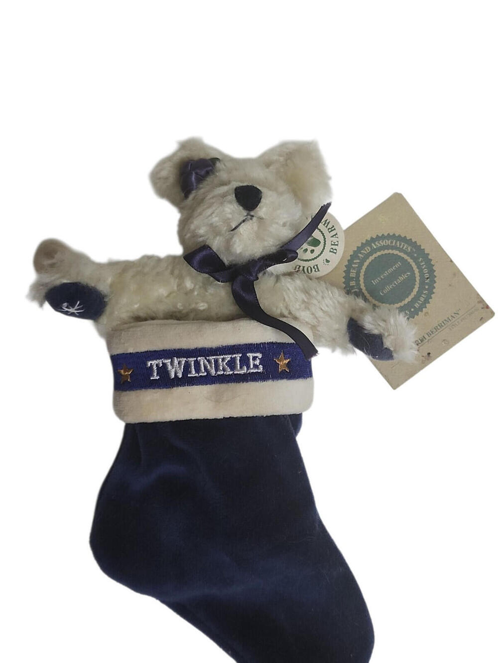 Boyds Bears Plush ANDREI BERRIMAN Fabric Christmas Stocking Bear 91730006